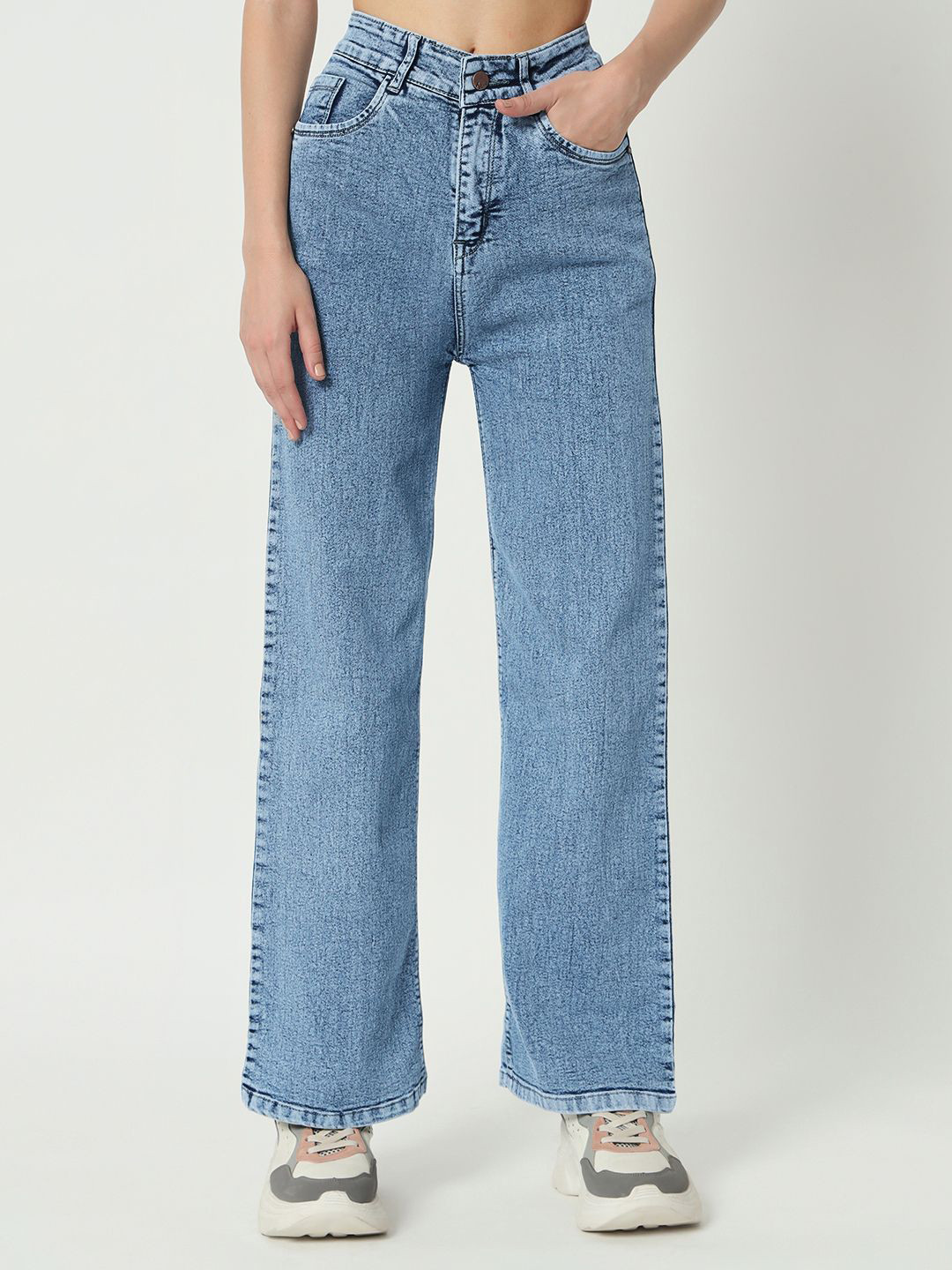 AKACY Women Jean Straight Fit High-Rise Stretchable Jeans