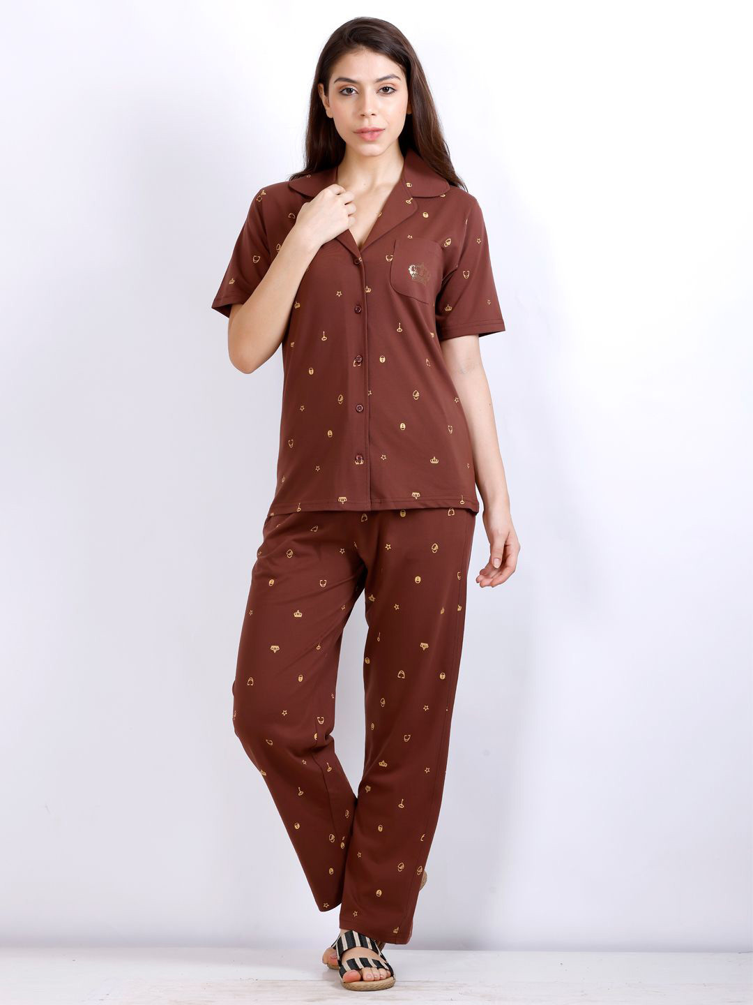 MX Miazi Xchange Women Graphic Print Night suit