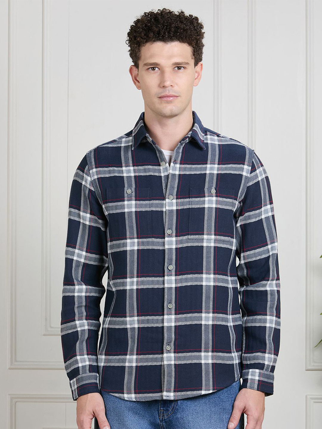 VALEN CLUB Men Premium Regular Fit Tartan Checks Checked Casual Shirt