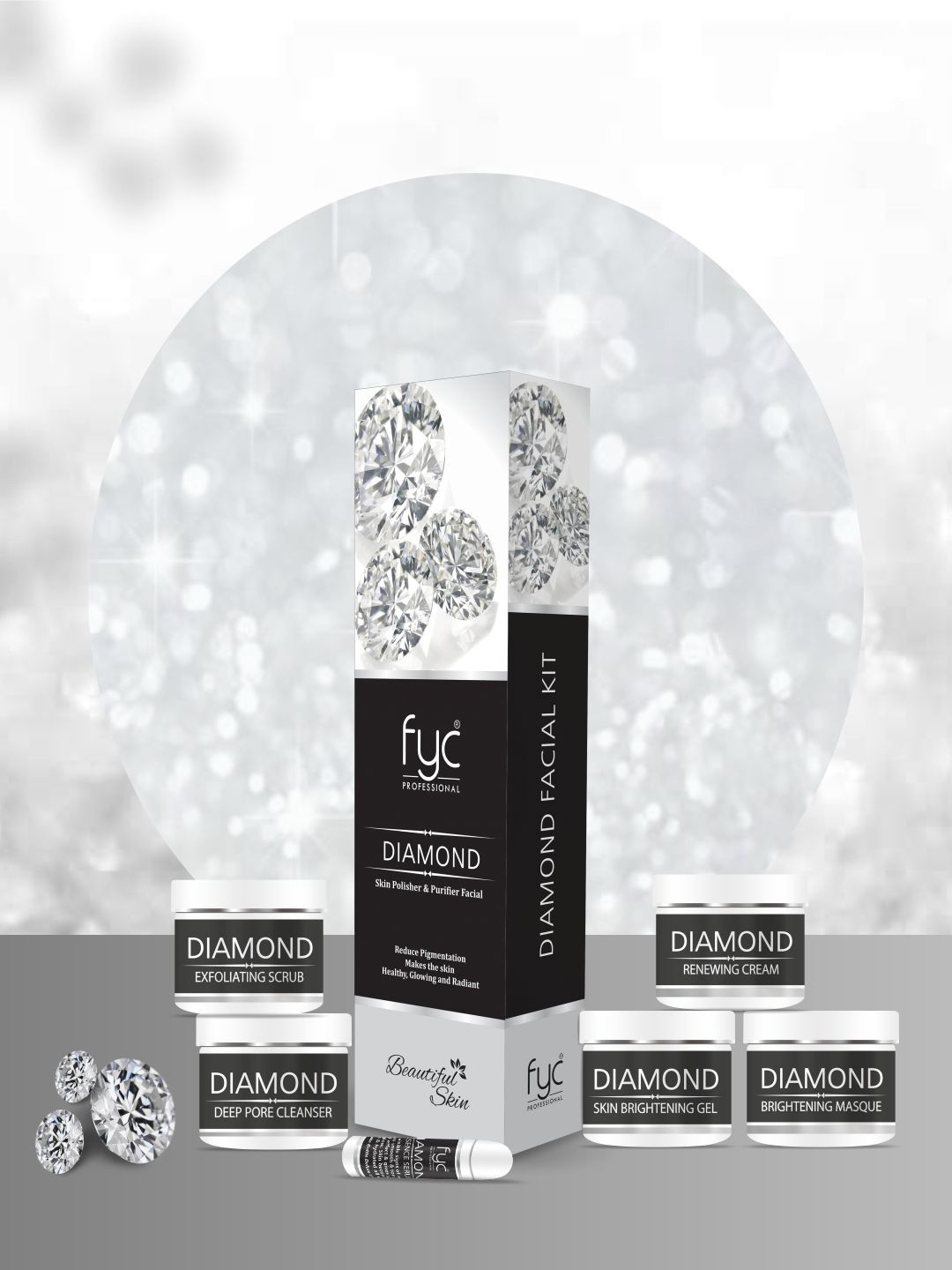 FYC Professional 6 Step Diamond Skin Polisher Facial Kit- 260 g