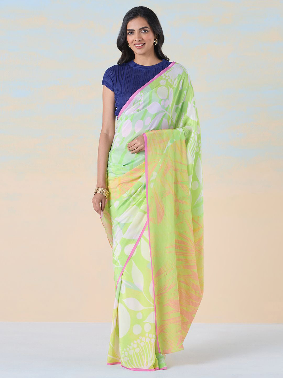 navyasa by liva Liva Women Self Design Crop Top