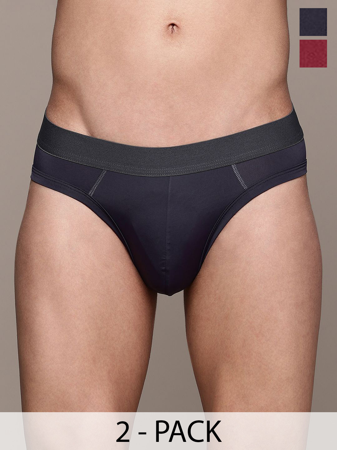 The Roadster Lifestyle Co Pack Of 2 Breathable Mid-Rise Basic BriefsRD-PM-M