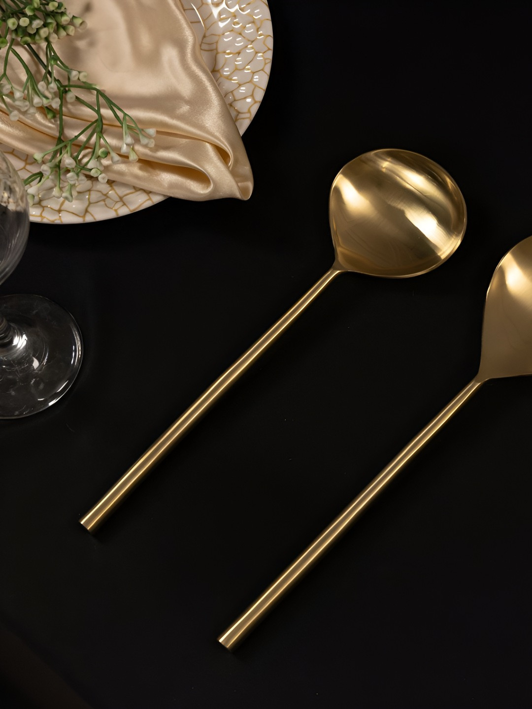 THREADVIBE LIVING Gold-Toned 2 Pieces Stainless Steel Spoons
