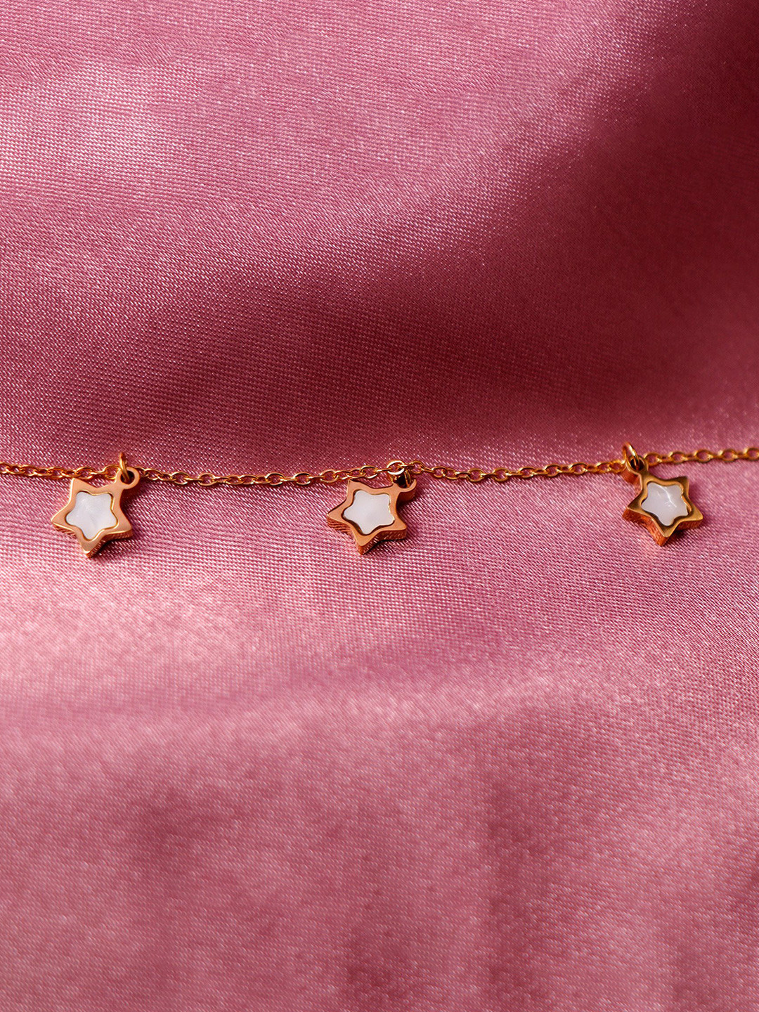 Archies Gold-Plated Artificial Stones Studded Falling Stars Charm Bracelet