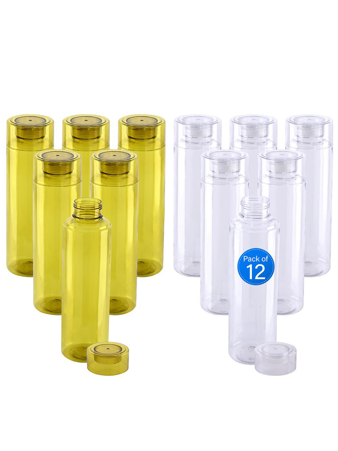 Kuber Industries Rembo Loose White Solid Plastic BPA Free 12 Piece Water Bottle - 1L