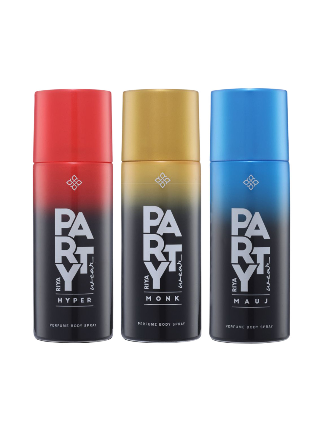 RIYA Set Of 3 Mauj Monk & Hyper Long Lasting Body Spray - 150 ml Each