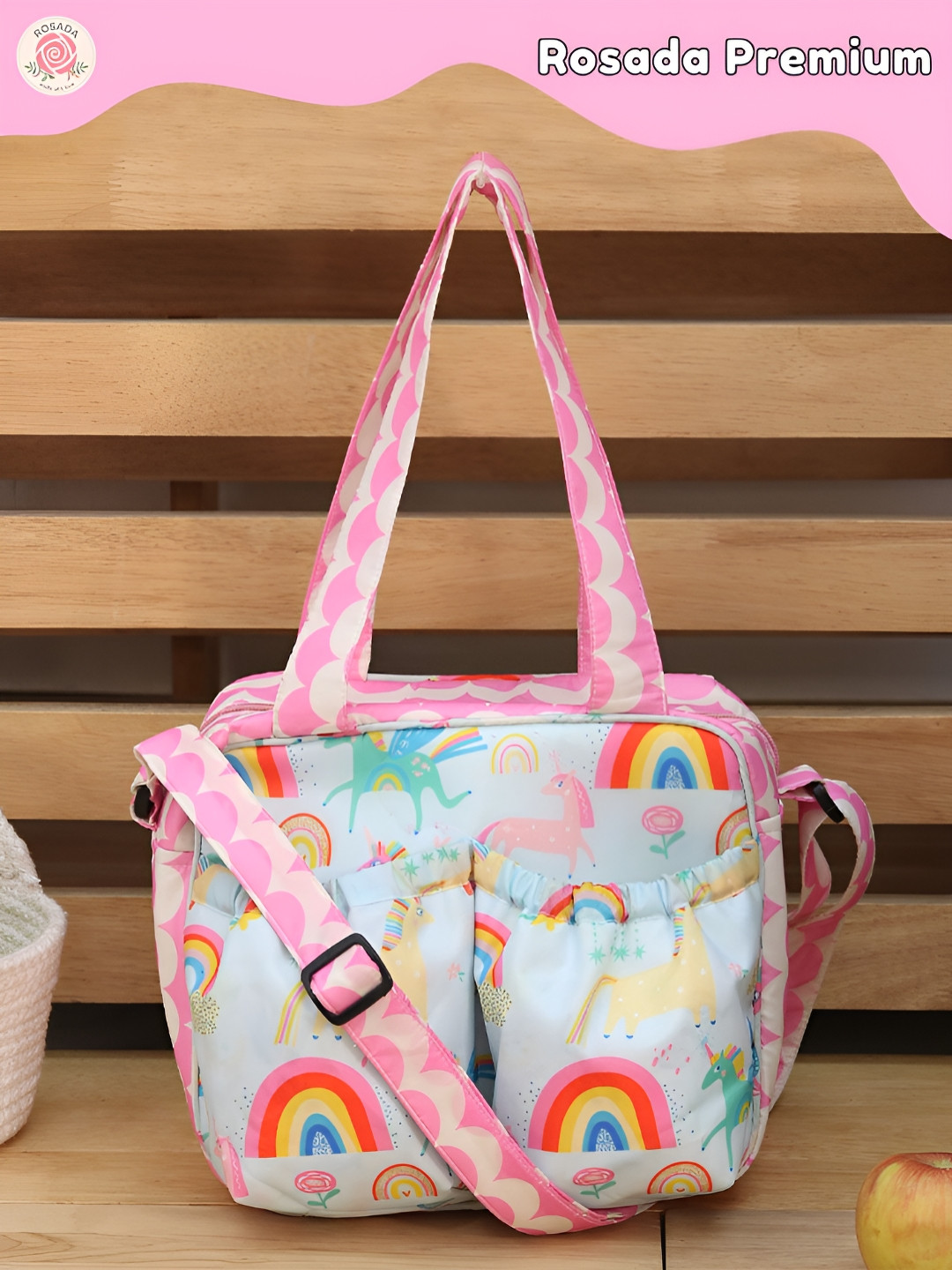 ROSADA Kids Blue Unicorn Printed Insulated Tiffin Bag