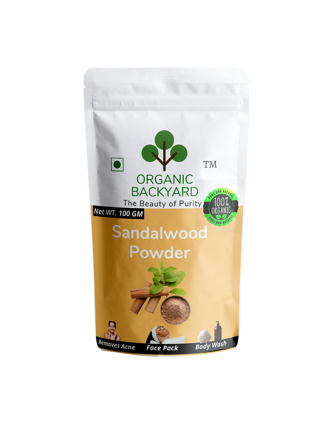 Organic Backyard 100 % Natural Sandalwood Face Mask - 100 g