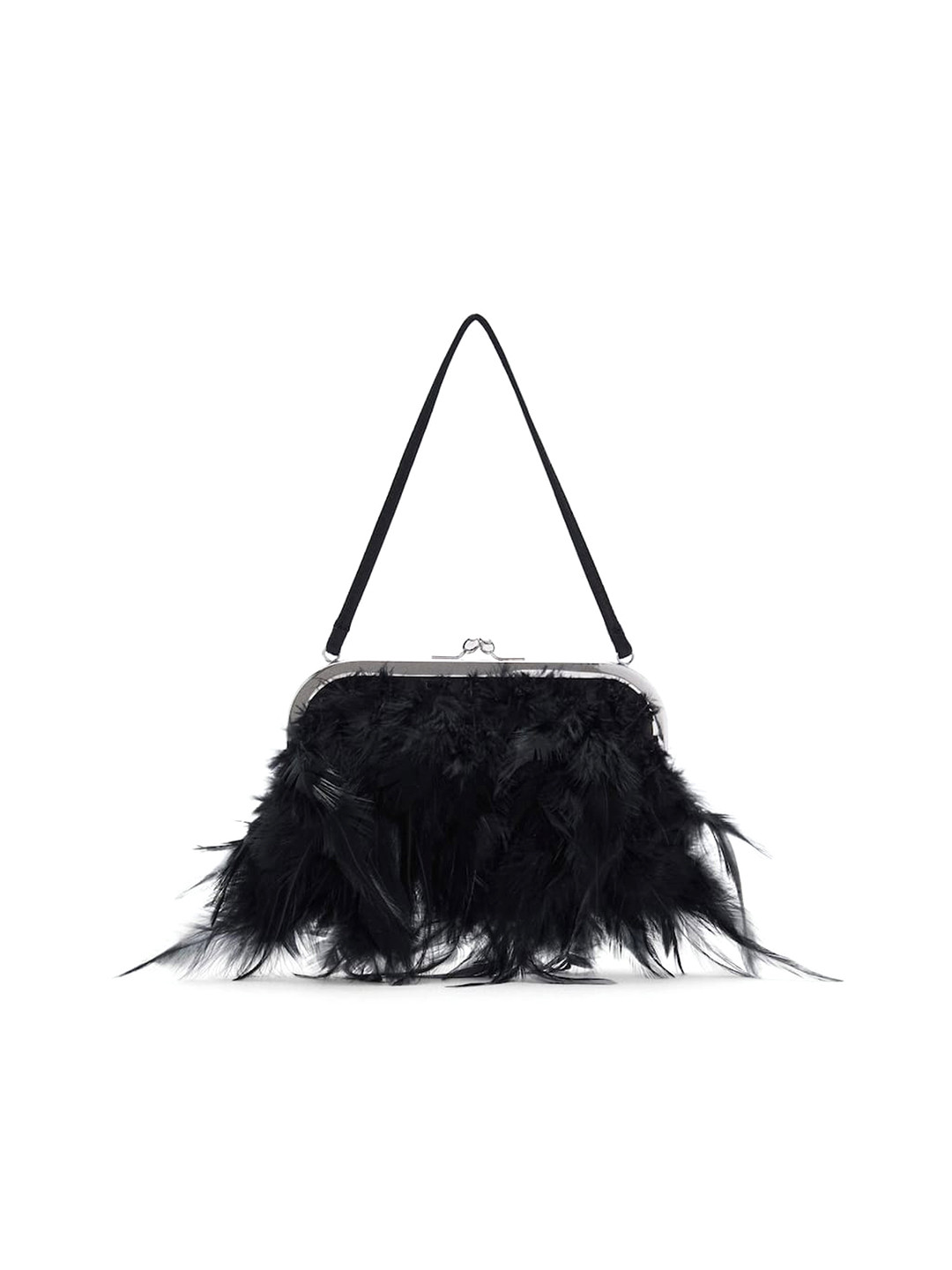 MANGO Faur Feather Handheld Bag