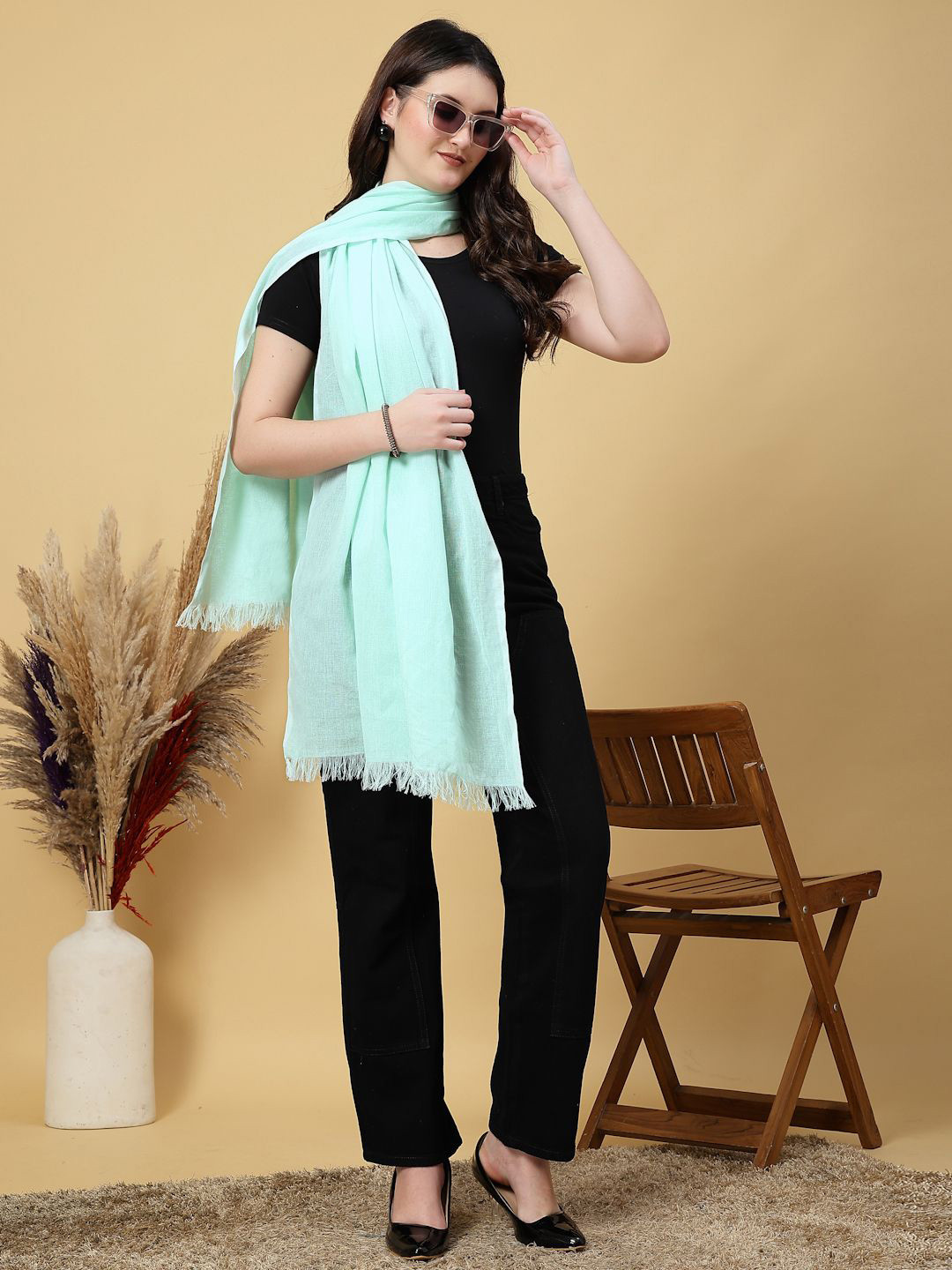 FABINALIV Solid Women's Cotton Stole