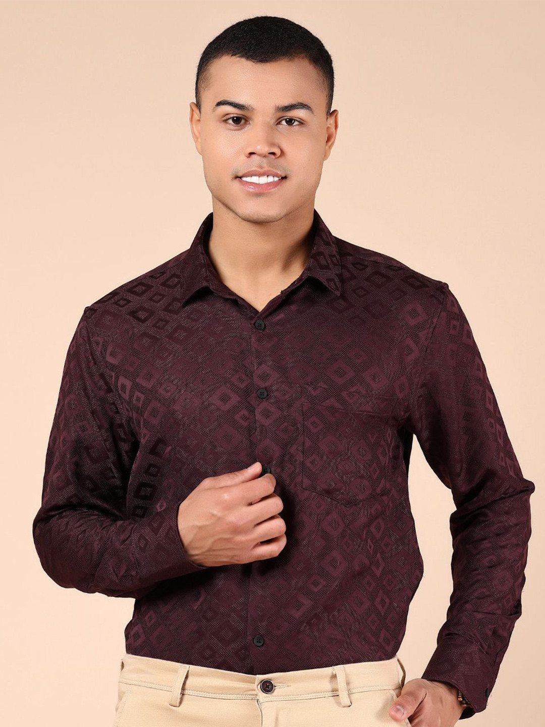 J White by Vmart Men Opaque Slim Fit Party Shirt