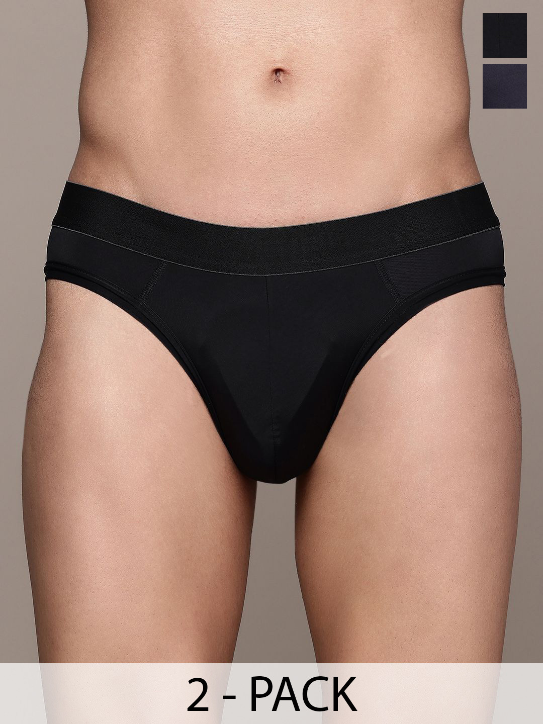 The Roadster Lifestyle Co. Men Pack Of 2 Basic Briefs -RD-PM-MB-200-BK-NB-2