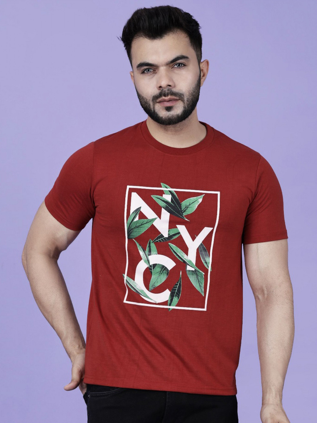 GREATMAN Men Printed Slim Fit T-shirt