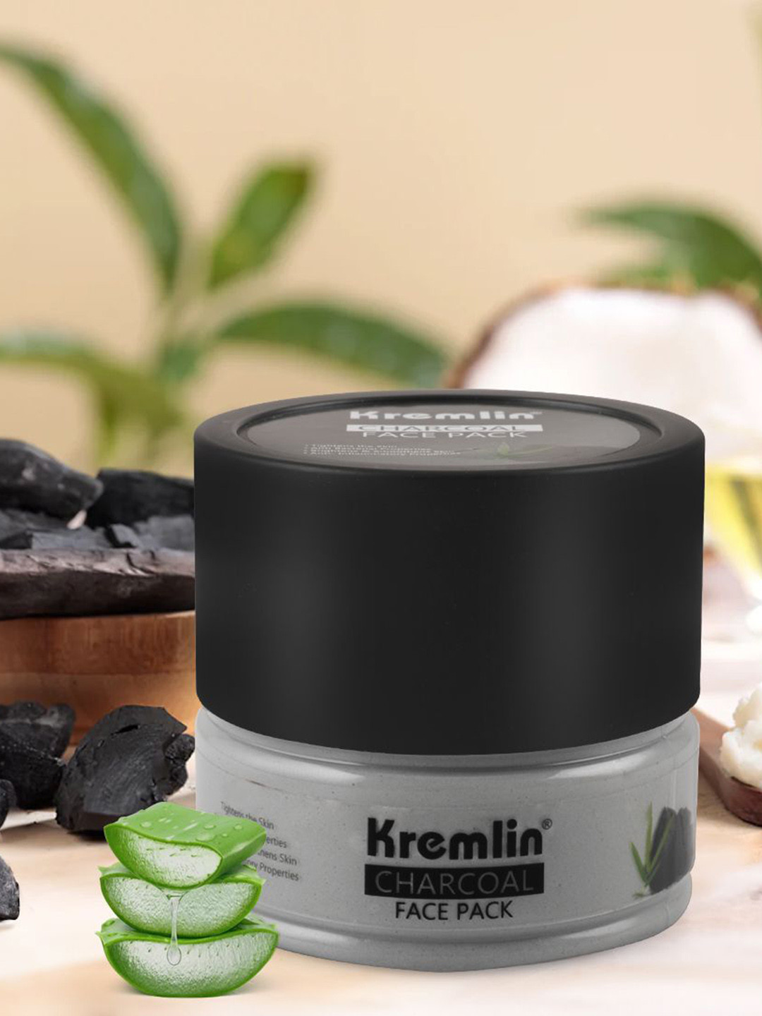 Kremlin Anti Bacterial Charcoal Face Pack With Aloevera - 100 g