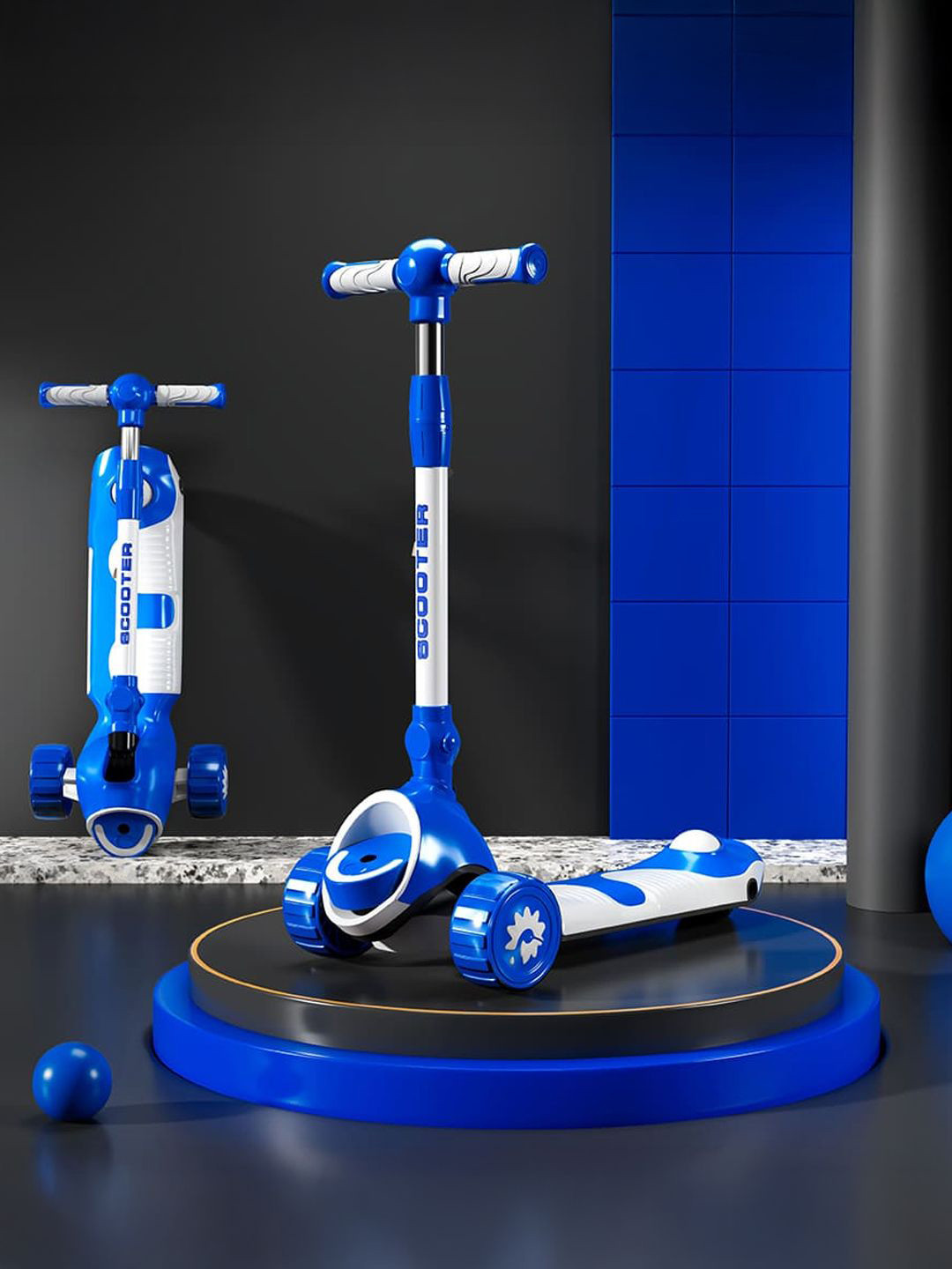 StarAndDaisy Kids Kick Scooter With LED Wheels & Music Foldable & AdjustableHandleHeight