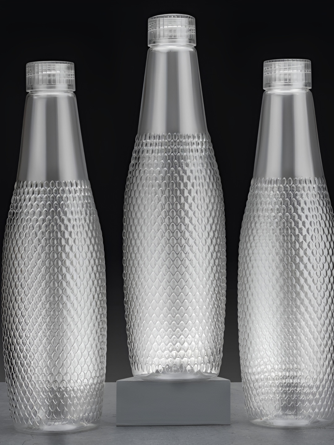 ReeQ Transparent Solid Plastic Airtight 6 Piece Water Bottle - 1L