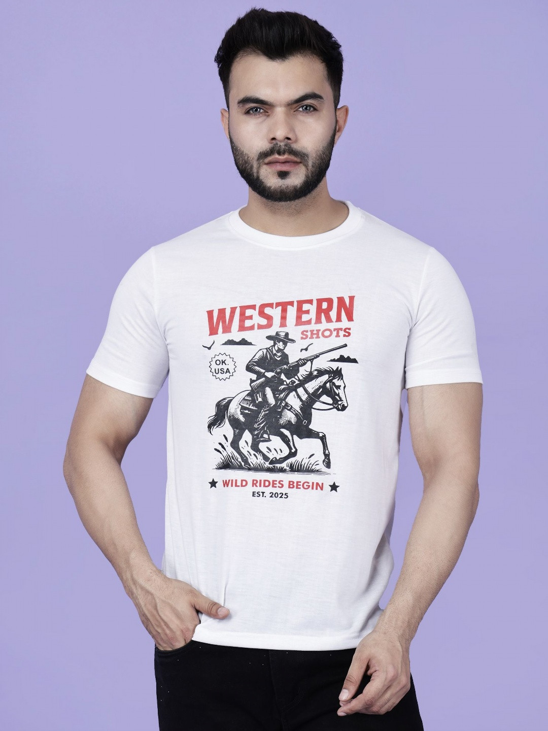 GREATMAN Men Graphic Printed T-shirt