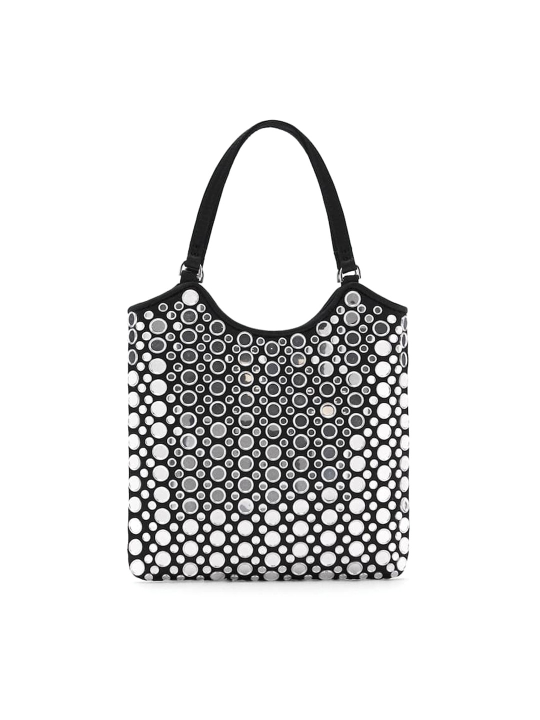 MANGO Mirror Detailed Structured Handheld Bag with Detachable Sling Strap