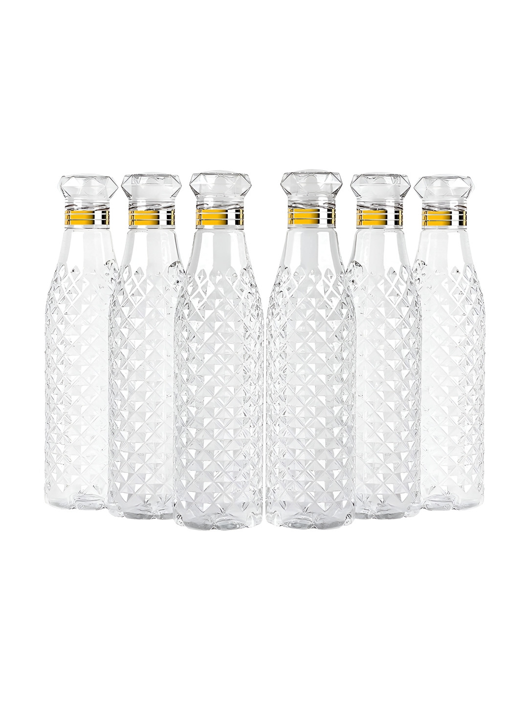 ReeQ Transparent Solid Plastic NA 6 Piece Water Bottle - 1L