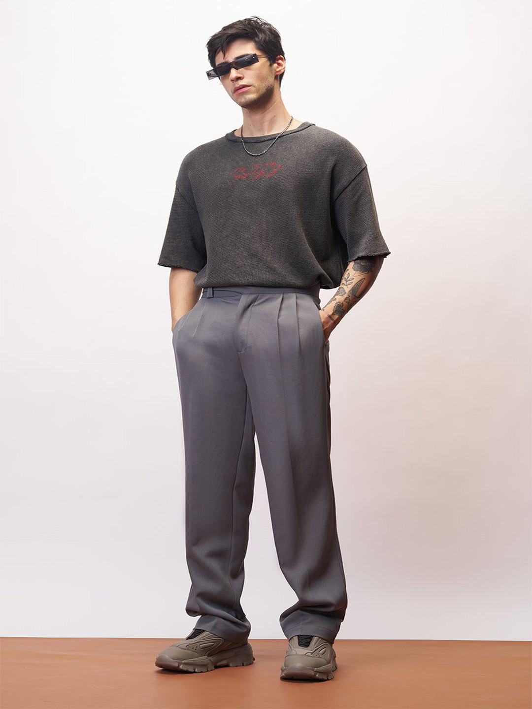 FREAKINS Cinder Grey Gurkha Men's Korean Pants