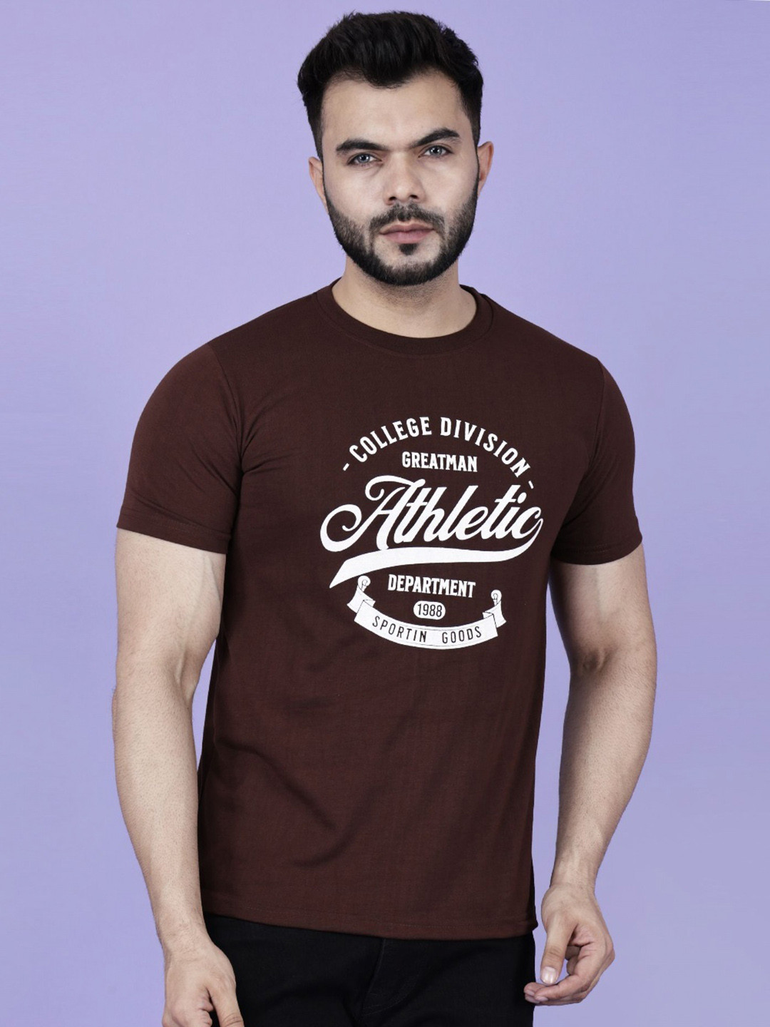 GREATMAN Men Typography Printed Slim Fit T-shirt