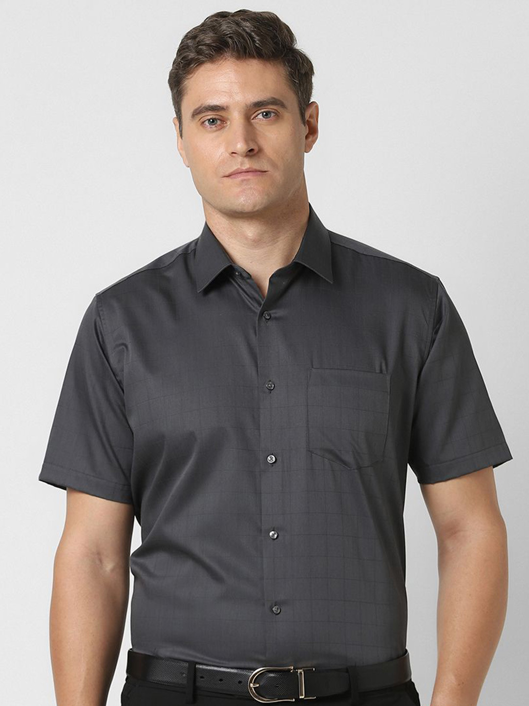 Van Heusen Men Checked Chest Pocket Formal Shirt