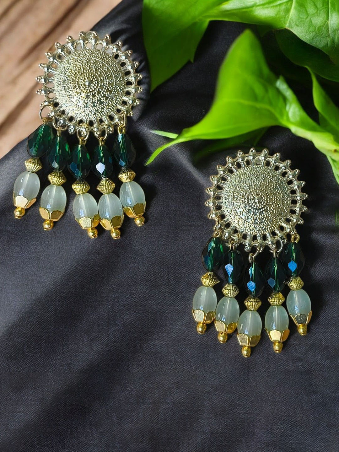 devanya crafts Artificial Beaded Contemporary Long Drop Earrings