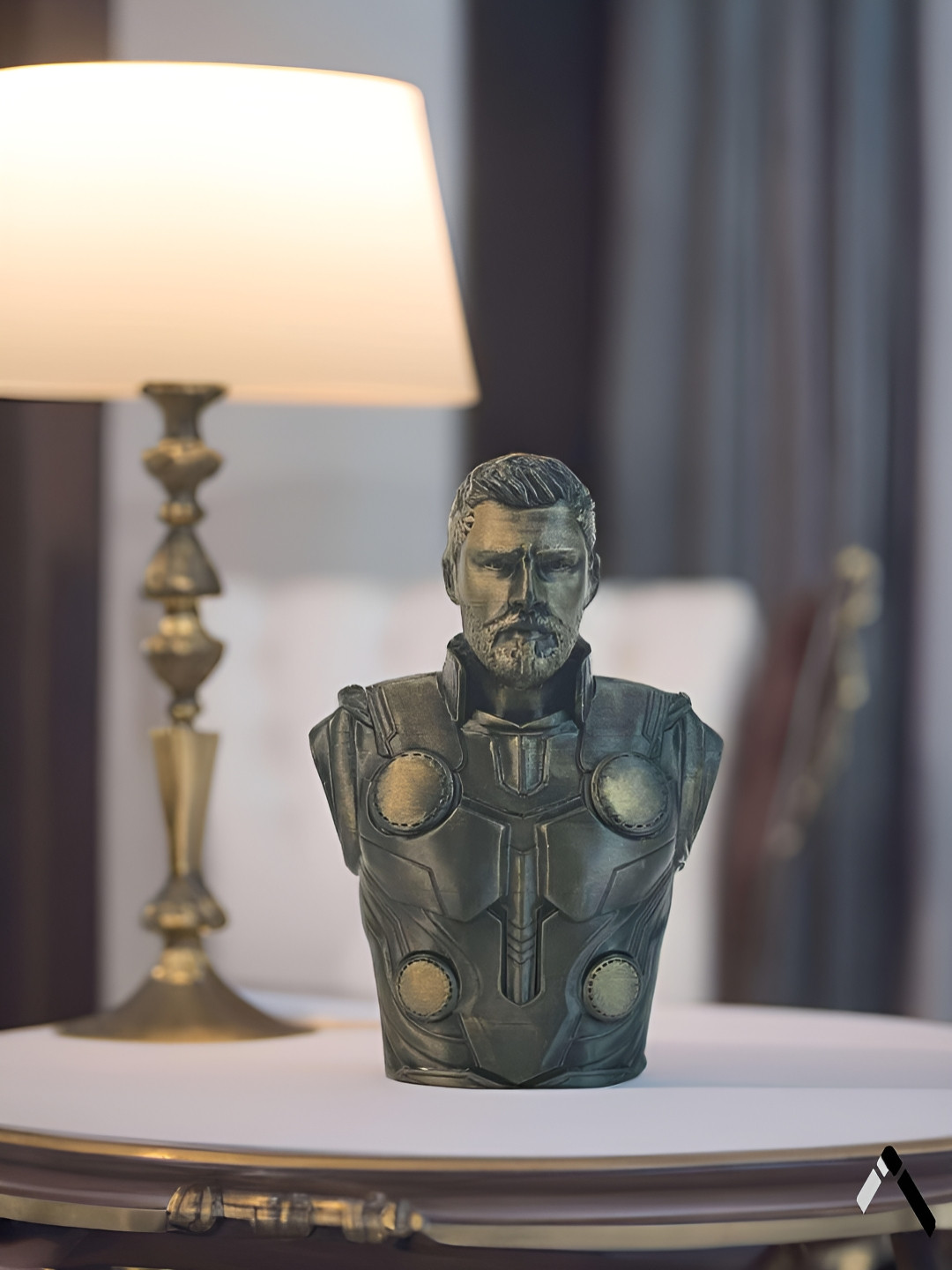 Archadia Thor Black Polyresin Matte Study Room Small Showpiece - 4.7 Inches