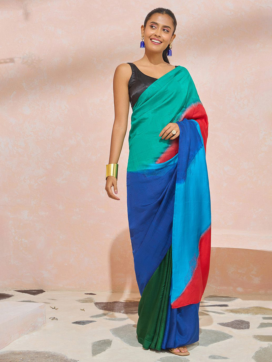 Taneira Colourblocked Murshidabad silk Saree