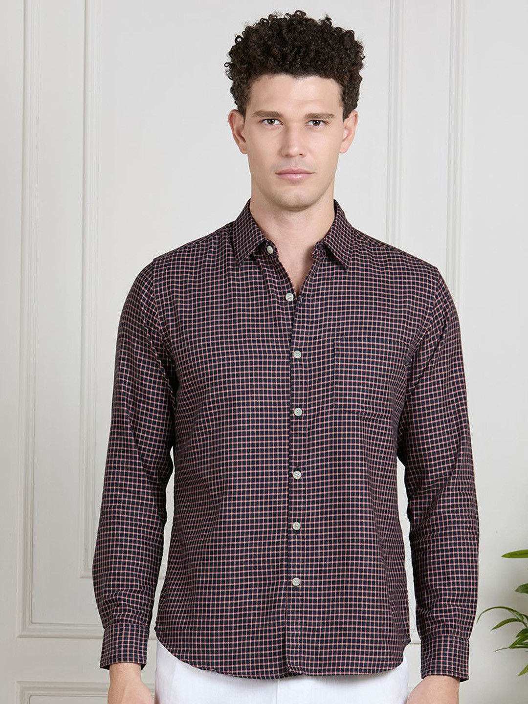 VALEN CLUB Men Grid Tattersall Checks Printed Casual Shirt