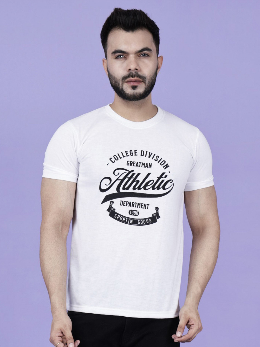 GREATMAN Men Printed Slim Fit T-shirt