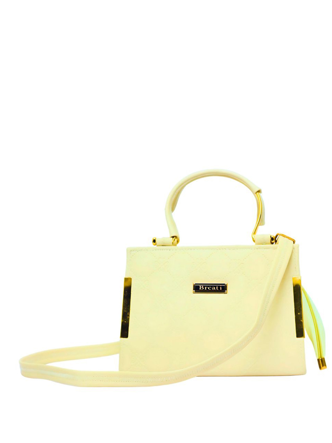 Brcati Women Elegant Handbag With Embossed Pattern Dual Top Handles