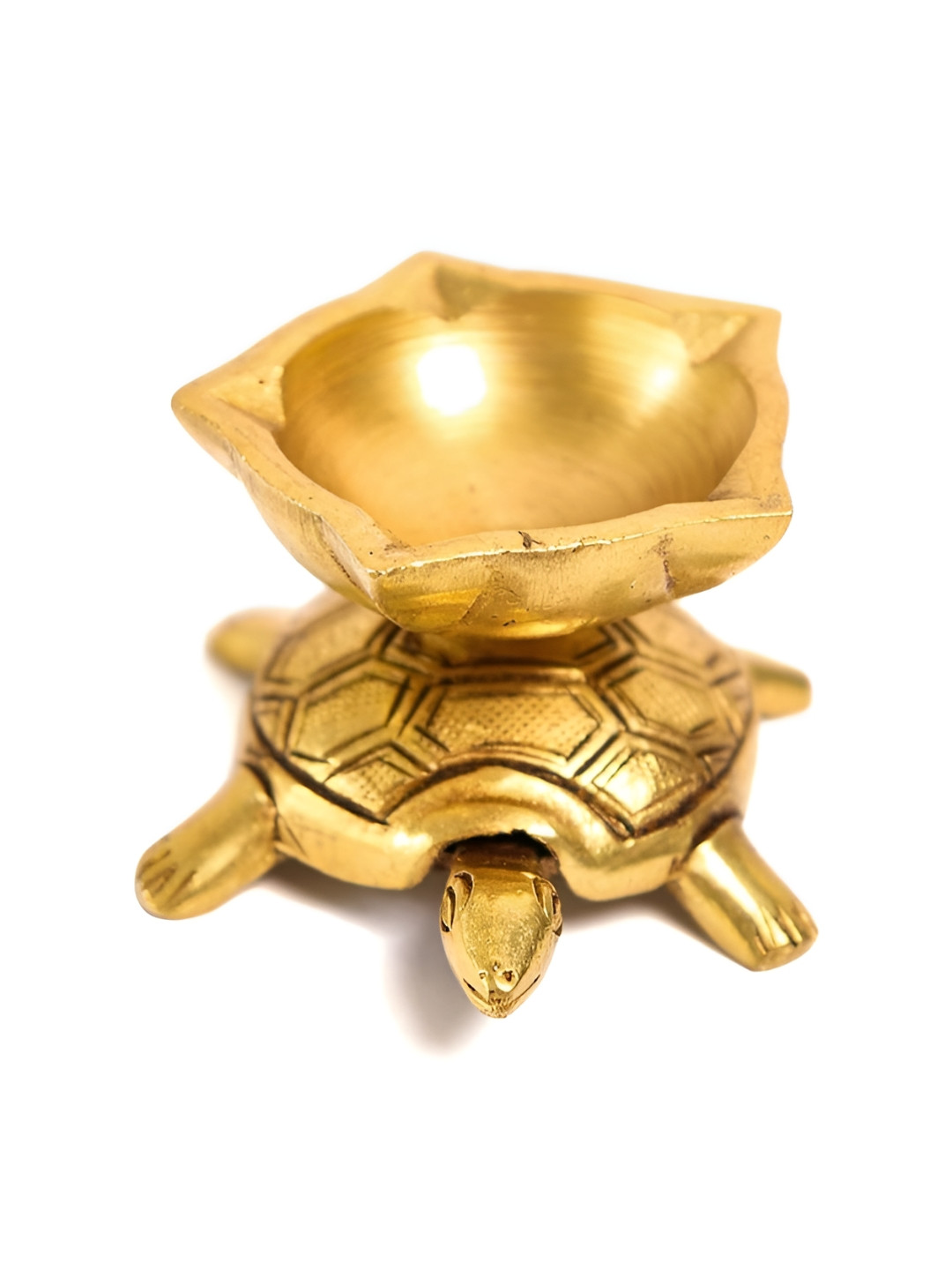 The Spiritual Living Gold-Toned Tortoise Oil Lamp Diya