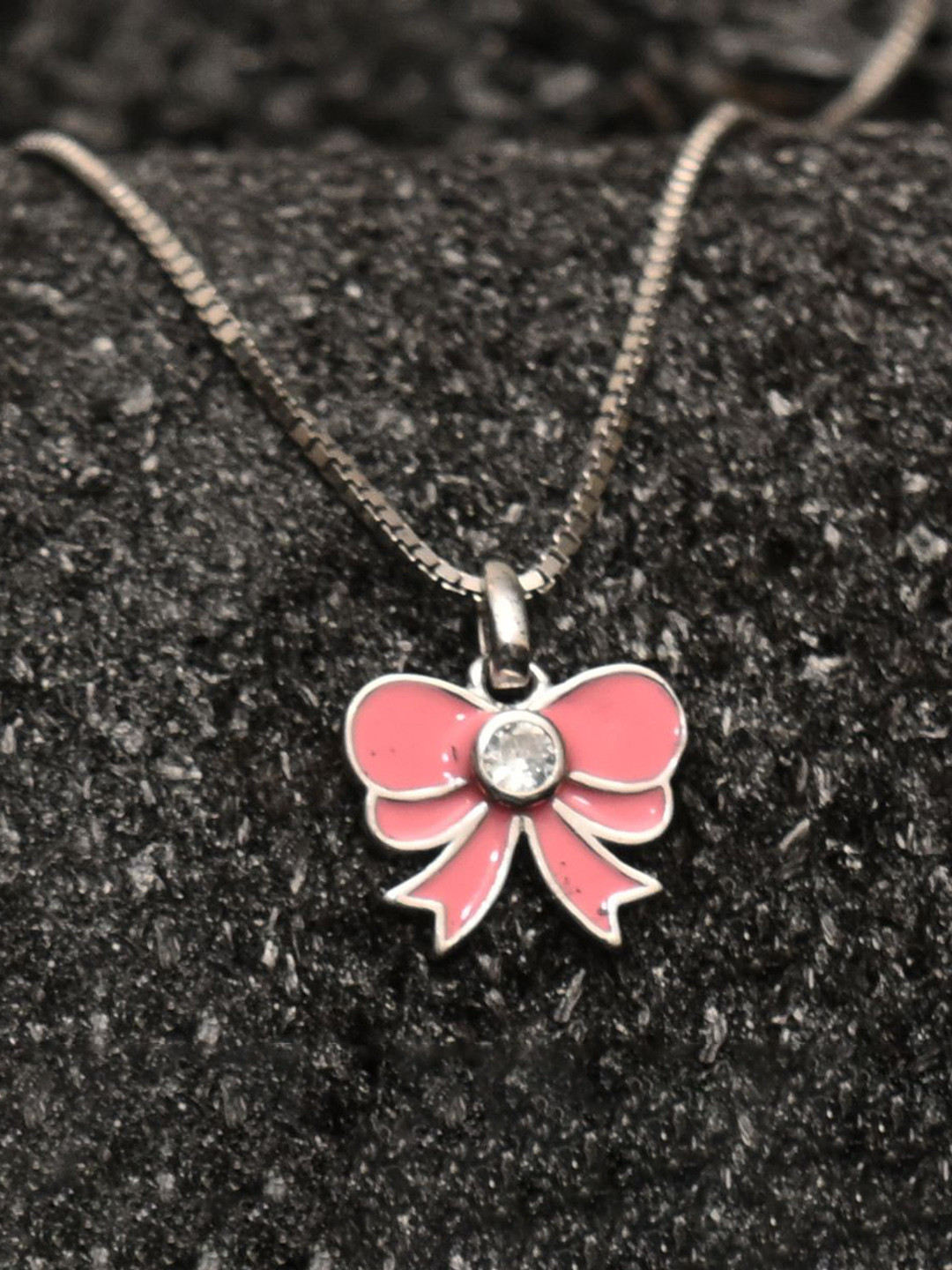 925 SILLER 925 Pure Silver Butterfly Inspired Chain Pendant