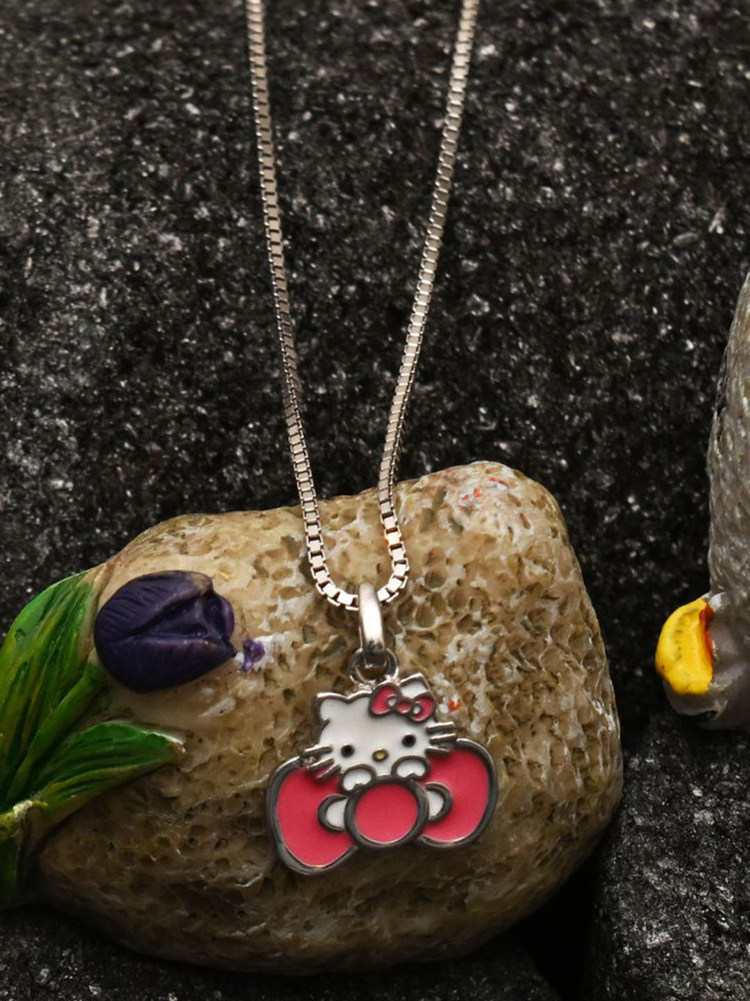 925 SILLER 925 Pure Silver Hello Kitty Inspired Chain Pendant