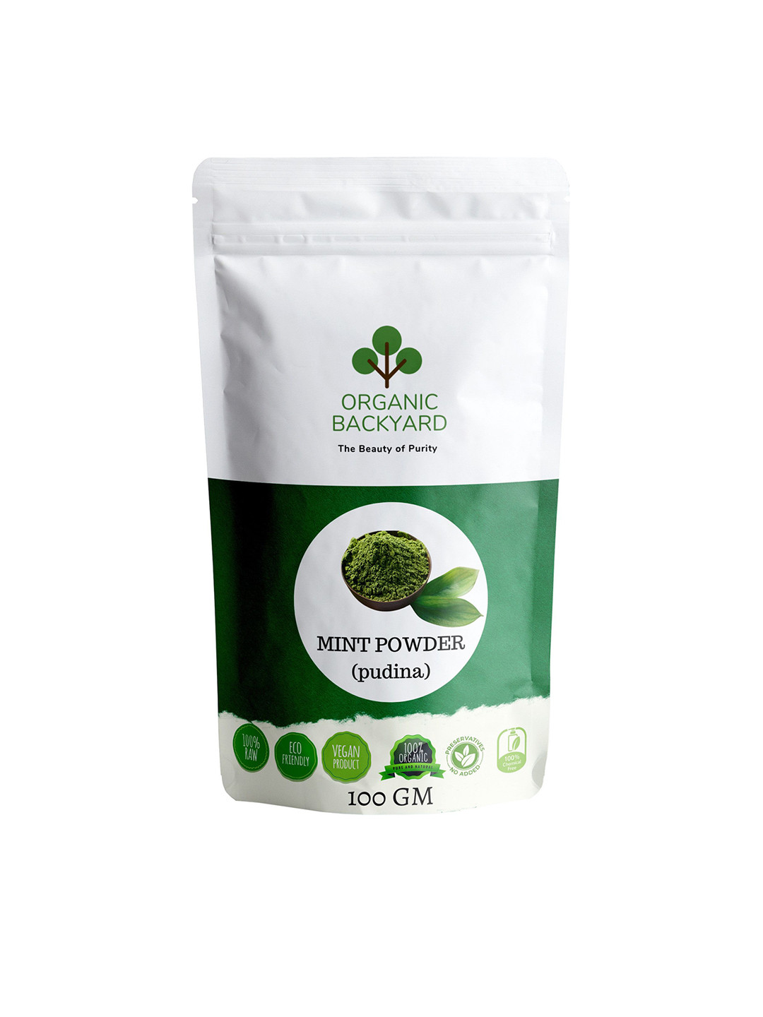 Organic Backyard Herbal Mint Pudina Powder For Skin & Hair - 100 g