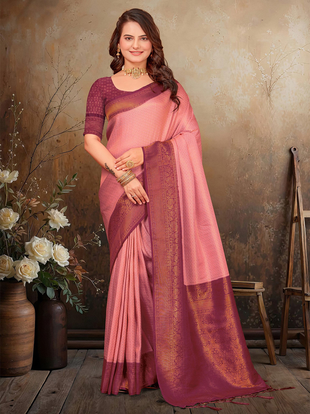 Moksha Trends Woven Design Art Silk Banarasi Saree