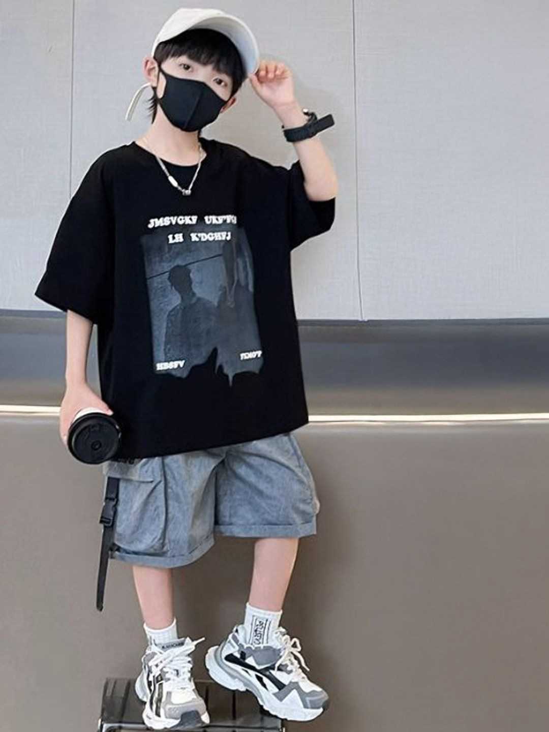 Xsole Boys Graphic Printed Round Neck Cotton Oversized T-shirt