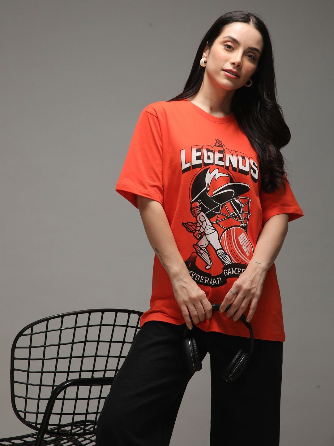DILLINGER Women Oversized Short Sleeve Printed Tshirt