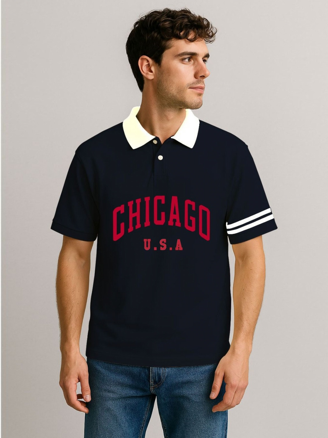 culish Men Polo Collar Cotton T-shirt