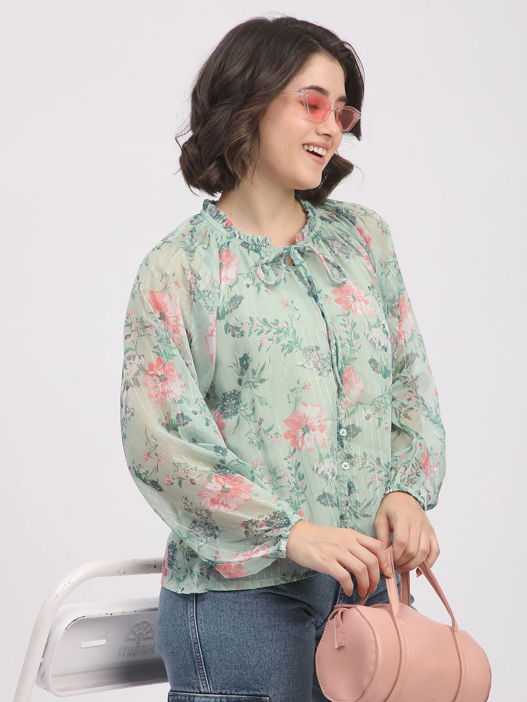 R&B Woman Floral Print Top