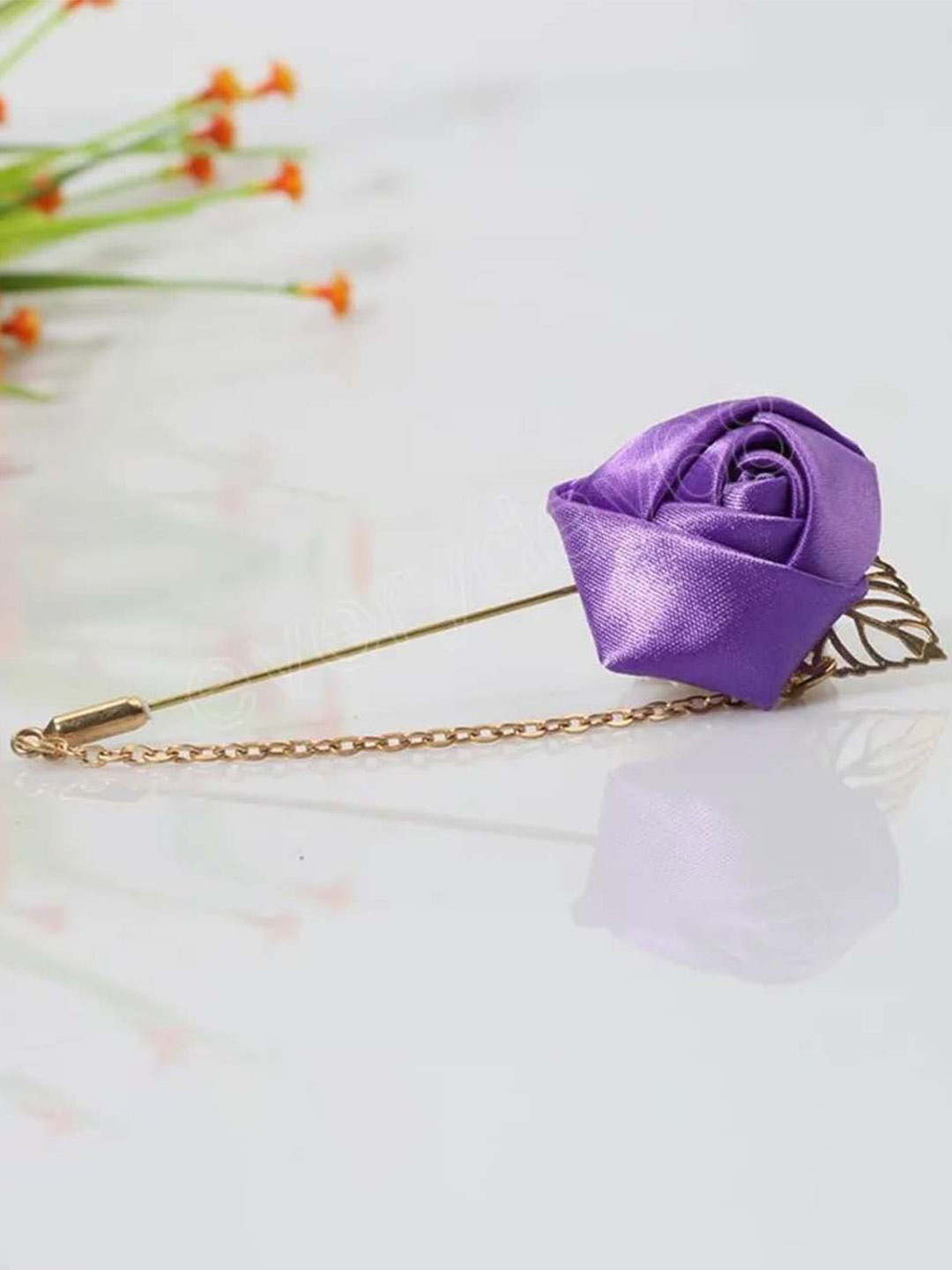 Curren Men Purple Flower  Brooch