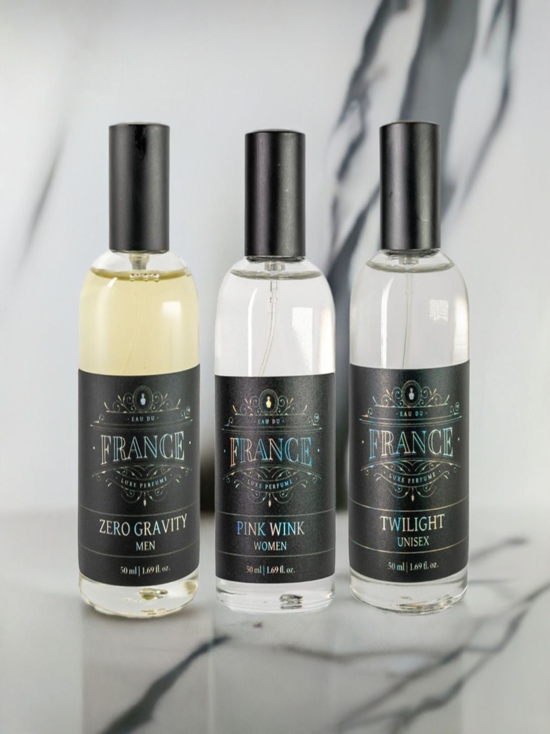 Eau DuFrance Set Of 3 Pink Wink, Twilight & Zero Gravity Eau De Parfum - 50 ml Each