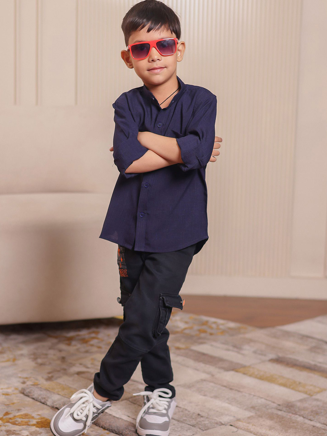 Stuffie Land Boys Classic Striped Casual Shirt