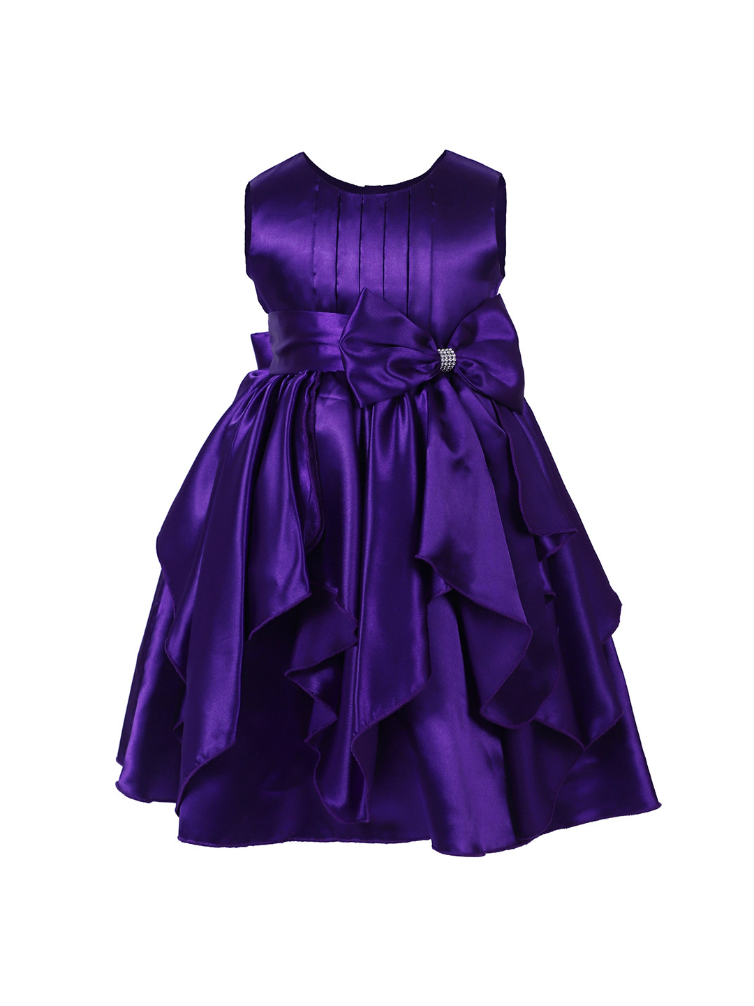 FAIRY DOLLS Girls Bow Detail Satin Fit & Flare Dress