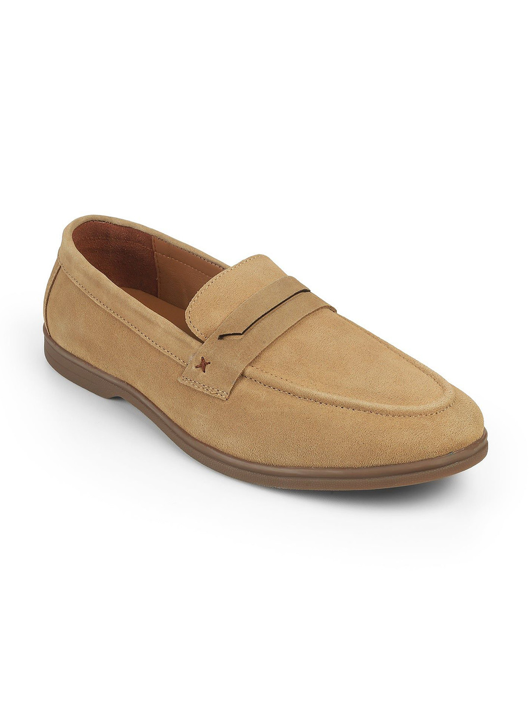 Tresmode Veni Beige Men Suede Leather Loafers
