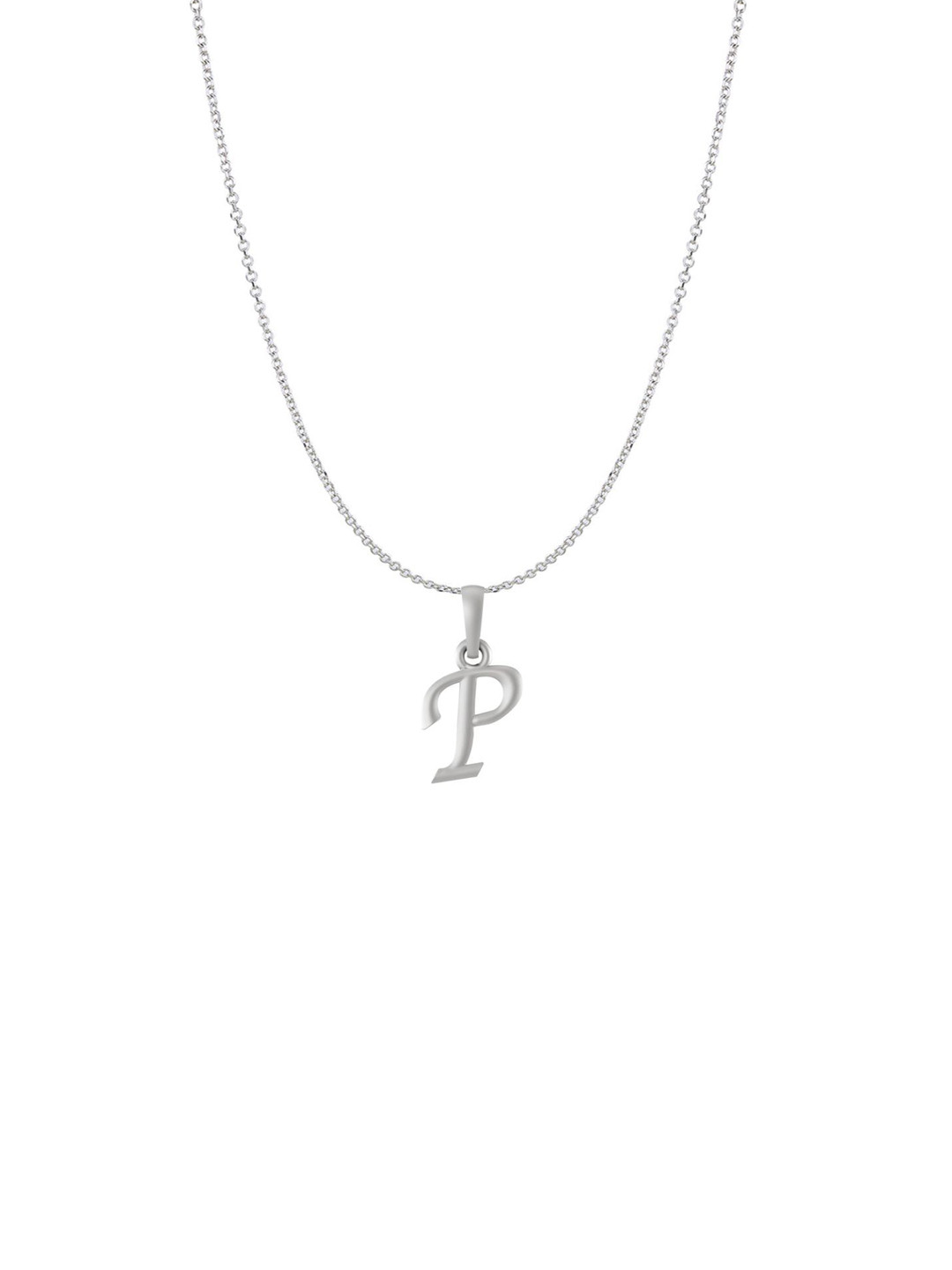 Metronaut 92.5 Sterling Silver P Alphabet Pendant with Anchor Chain