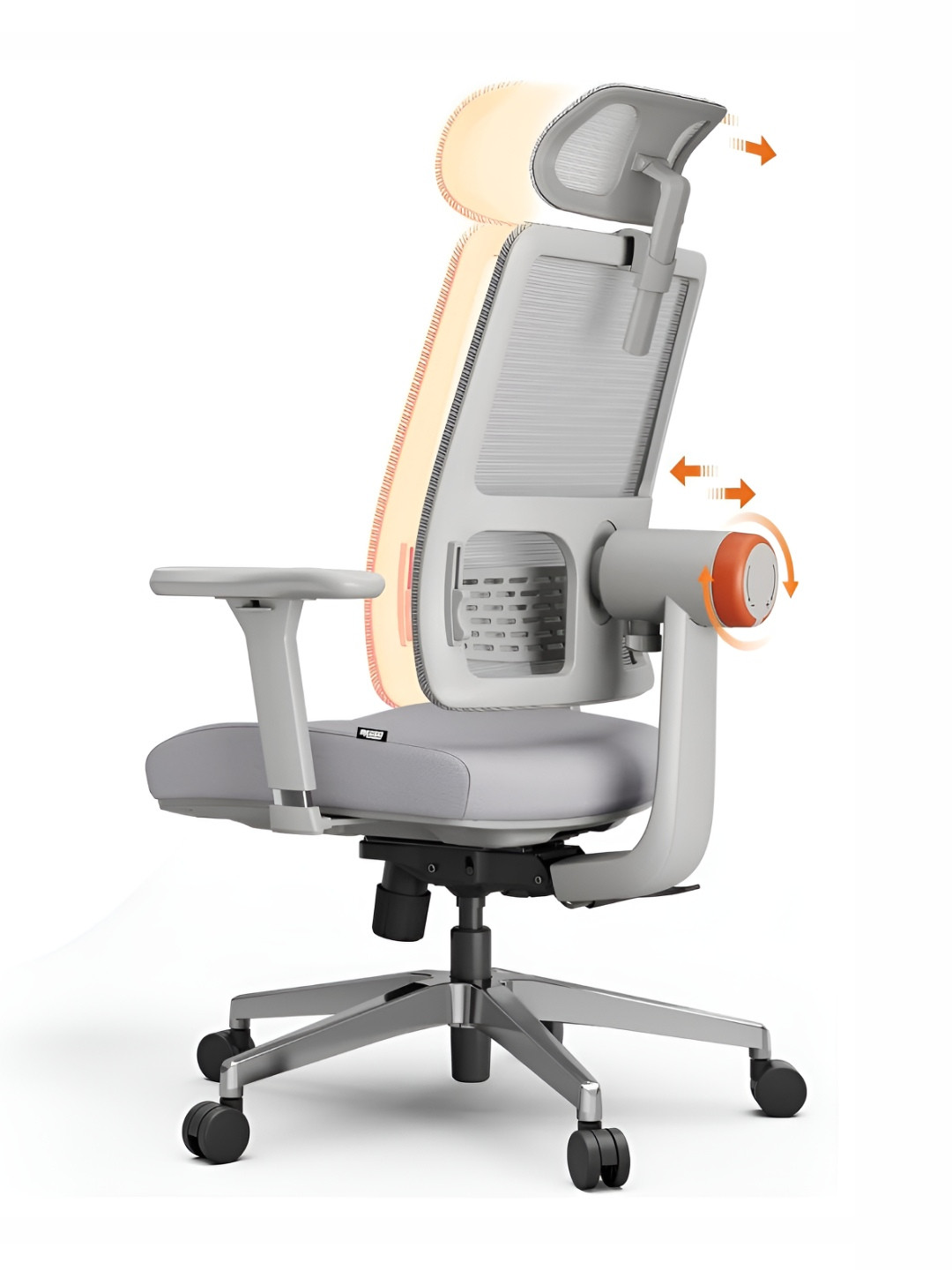 DROGO Grey Study Arm Chair With 4D Armrest