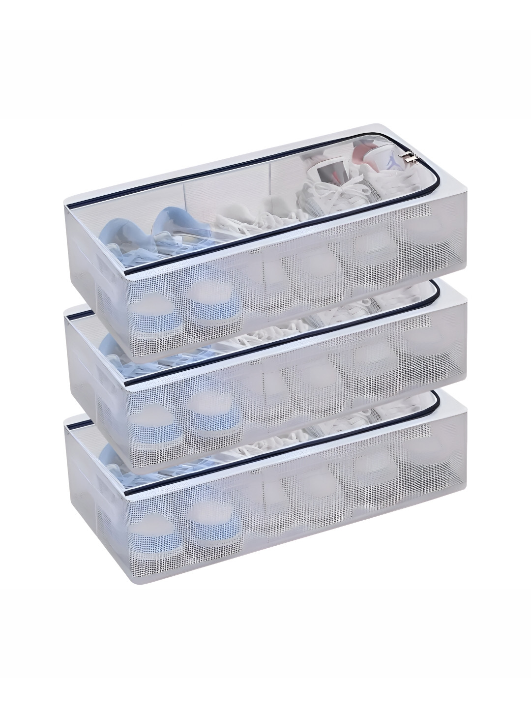 Panchhi Store Transparent 3 Pieces Reusable PVC Shoes Organisers