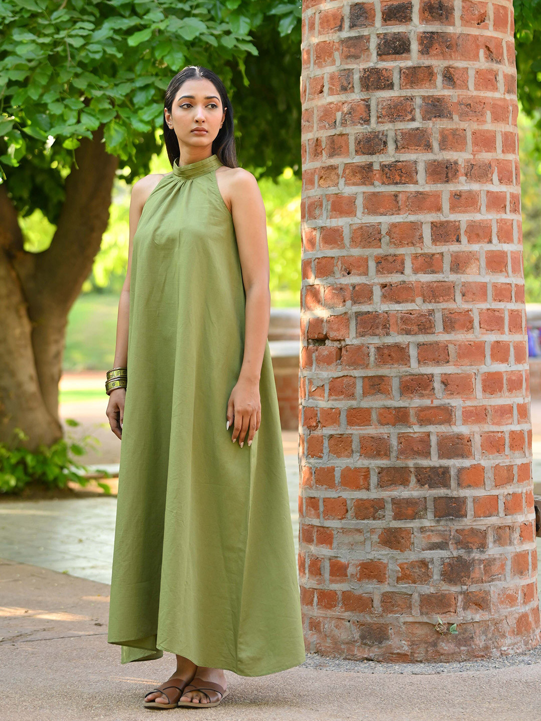 House of Harakh Women Solid Maxi Dress echoes of elsewhere